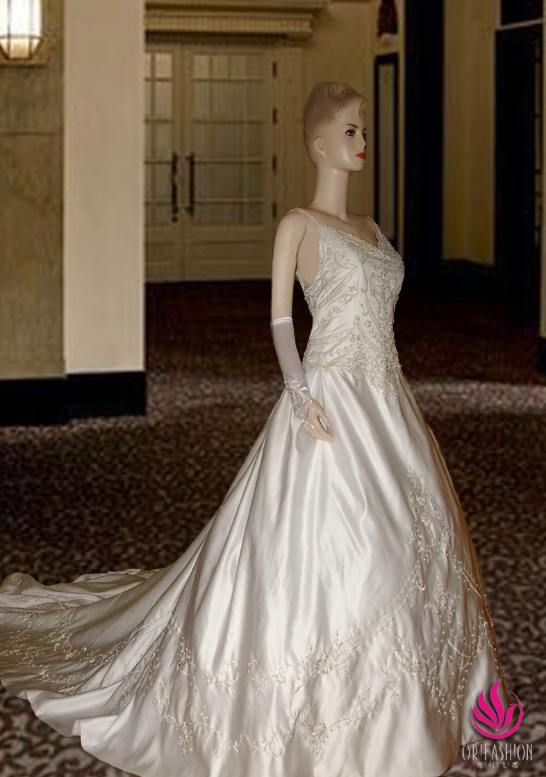 Orifashion HandmadeReal Custom Made Embroidered Wedding Dress RC - Click Image to Close